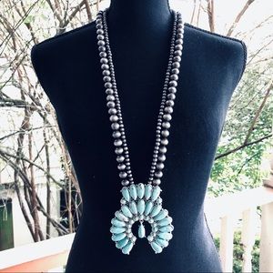 Squash Blossom Naja Navajo Pearl Necklace